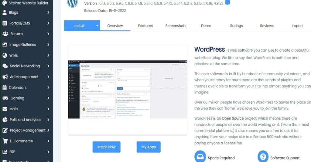 001b wordpress wp install now