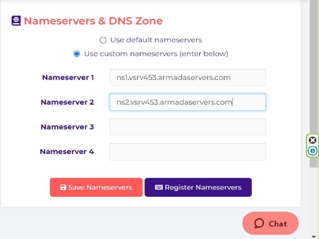 03b changing nameservers names at registrar