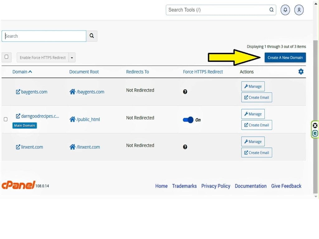 05 tap on create a new domain