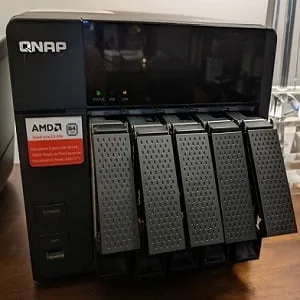 All QNAP NAS drives pulled out partially All QNAP NAS drives pulled out partially