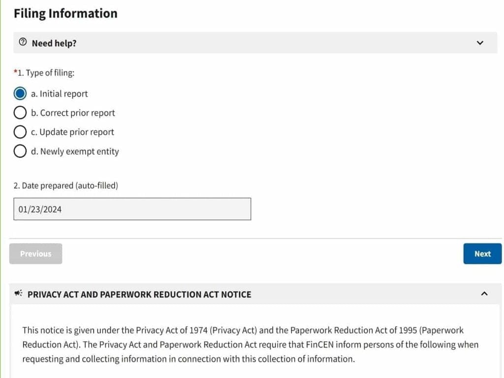 boi reporting filing information questions 1 thru 2