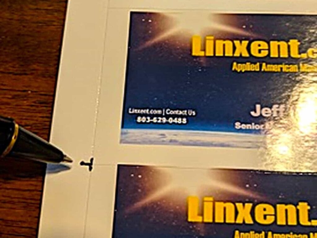 creating a marked template for publisher business cards