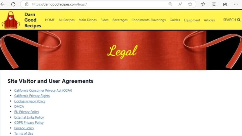 example legal list page of potential related addons beyond just privacy policy example legal list page of potential related addons beyond just privacy policy