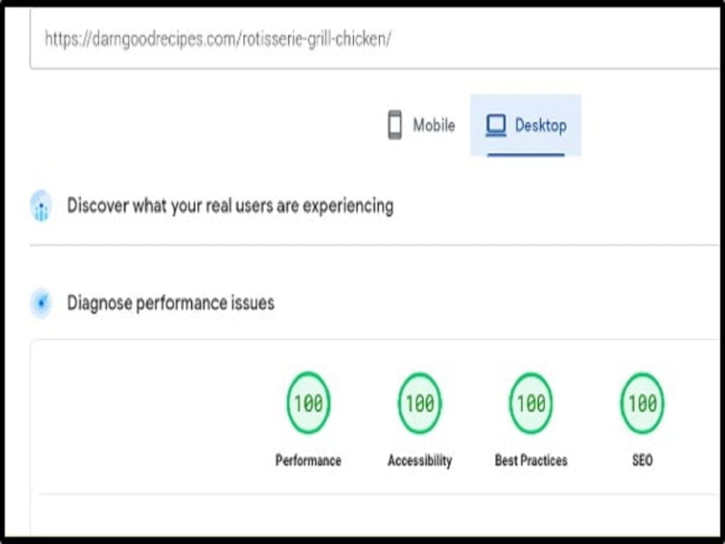 example recipe google psi metrics desktop