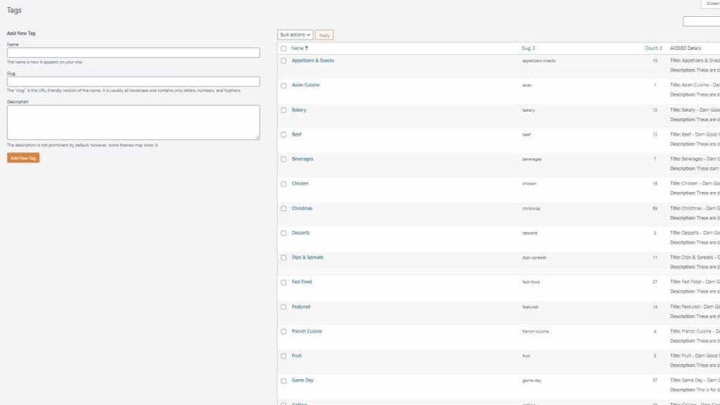 internal links example of tags for food recipes site internal links example of tags for food recipes site