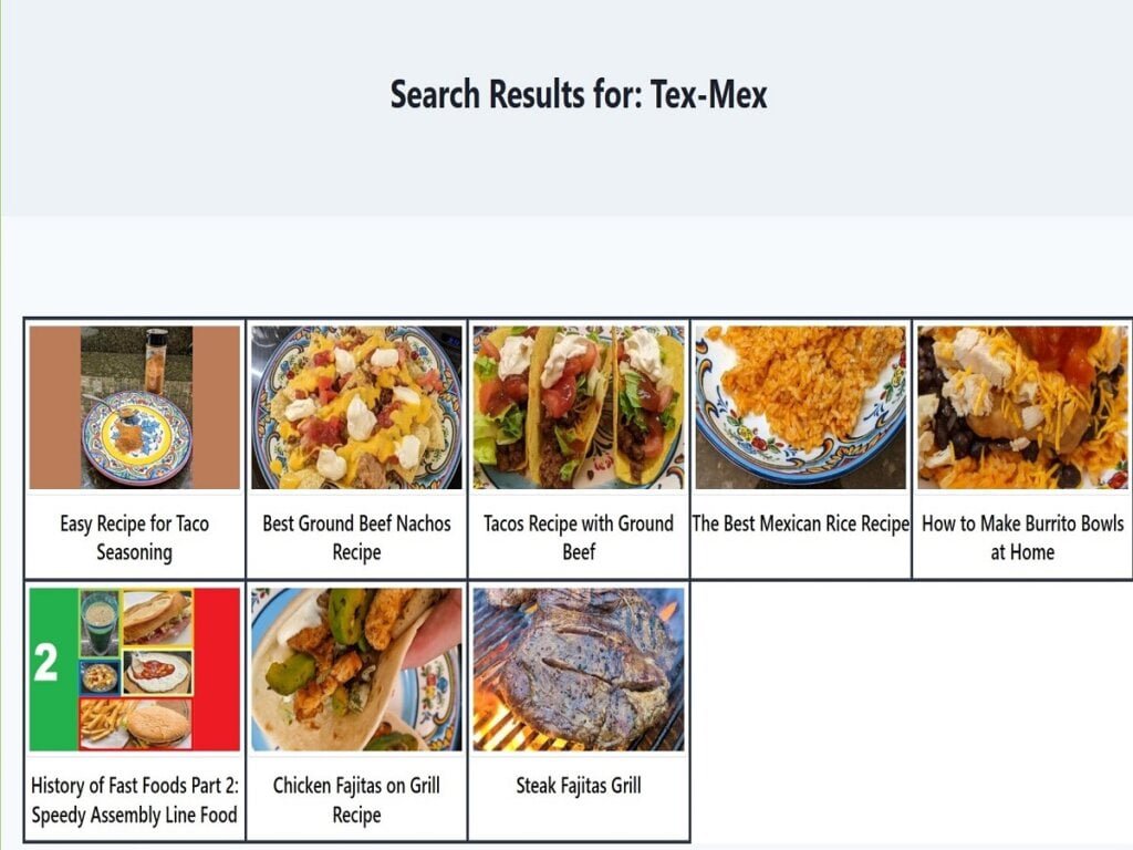 recipes for tex mex food niche ideas