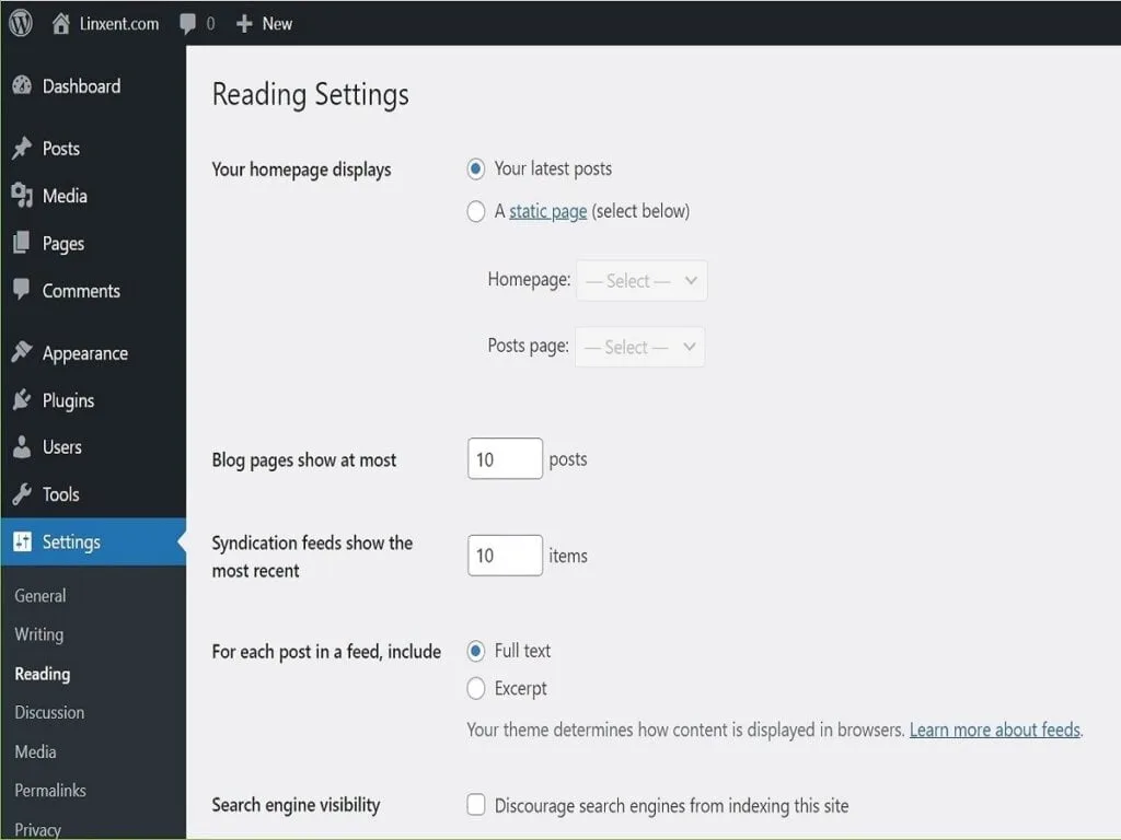 Step3a. WP settings reading default search engine visibility step3a wp settings reading default search engine visibility