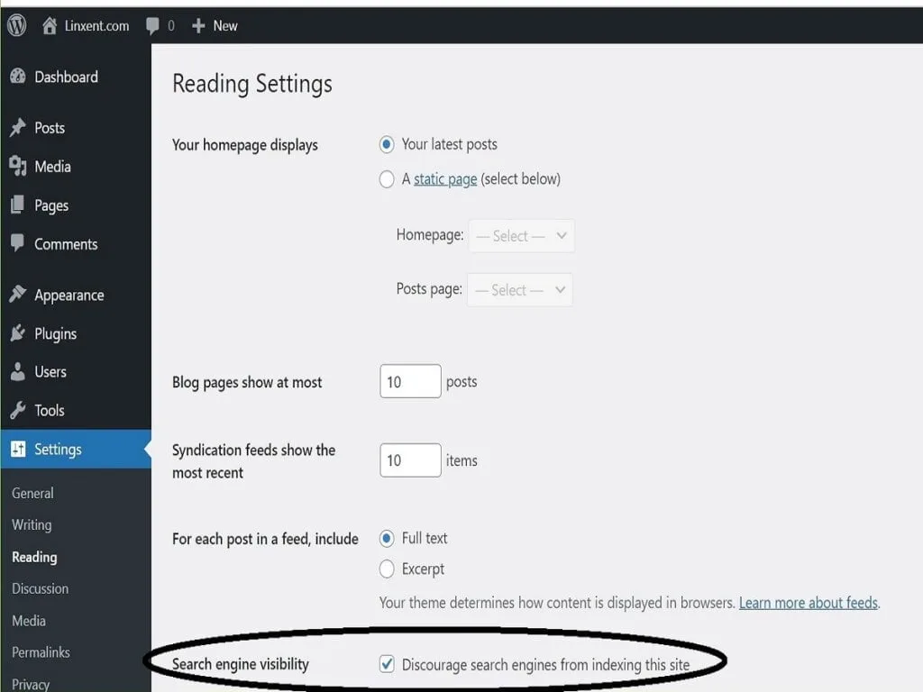 Step3b. WP settings reading discourage search engine visibility step3b wp settings reading discourage search engine visibility