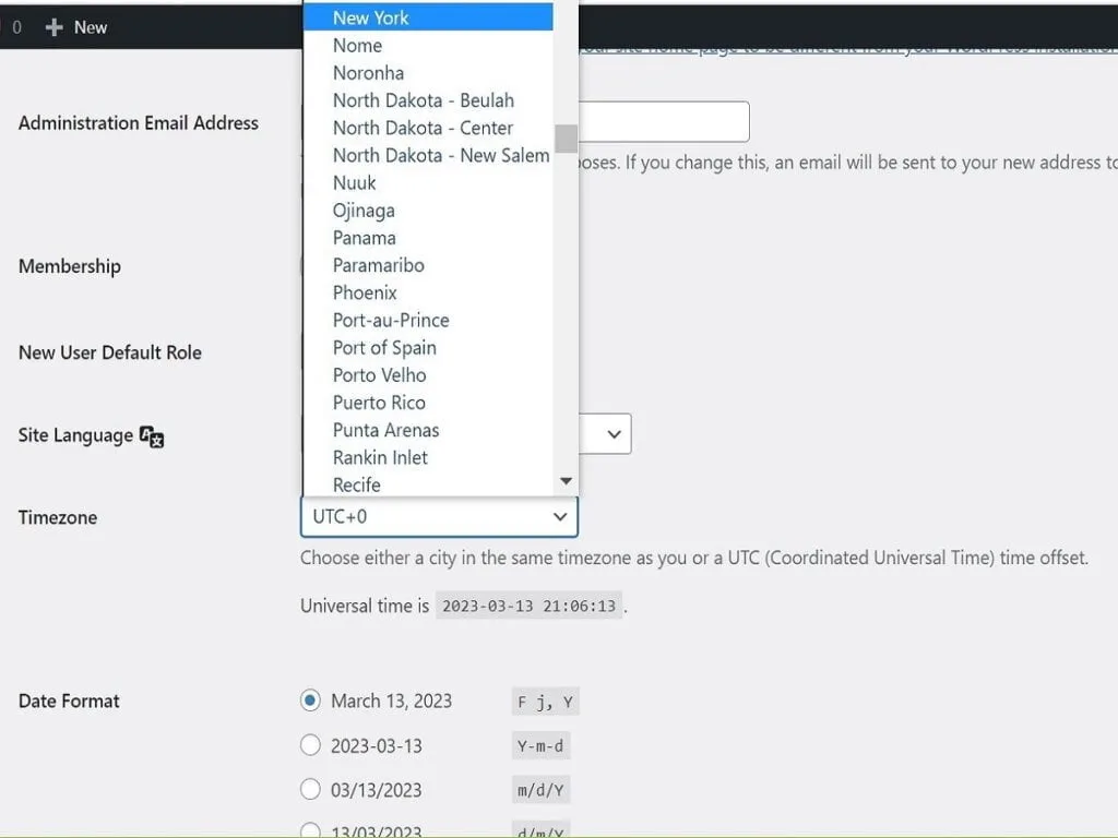 Step3k. Settings general set time zone step3k settings general set time zone