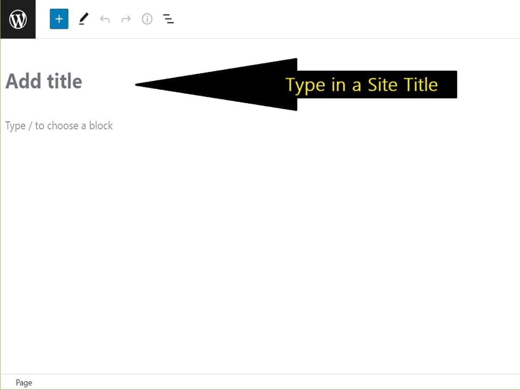 step6c pages new blank page enter a simple site home page title