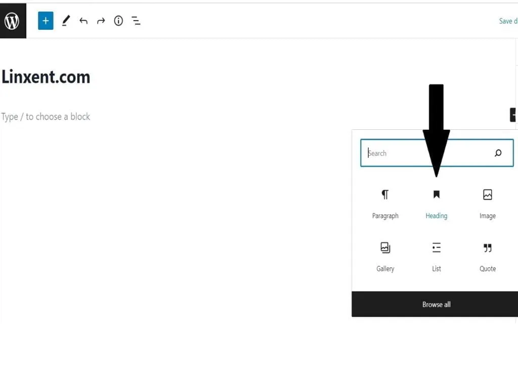 step6d pages new blank page adding a heading block step6d pages new blank page adding a heading block