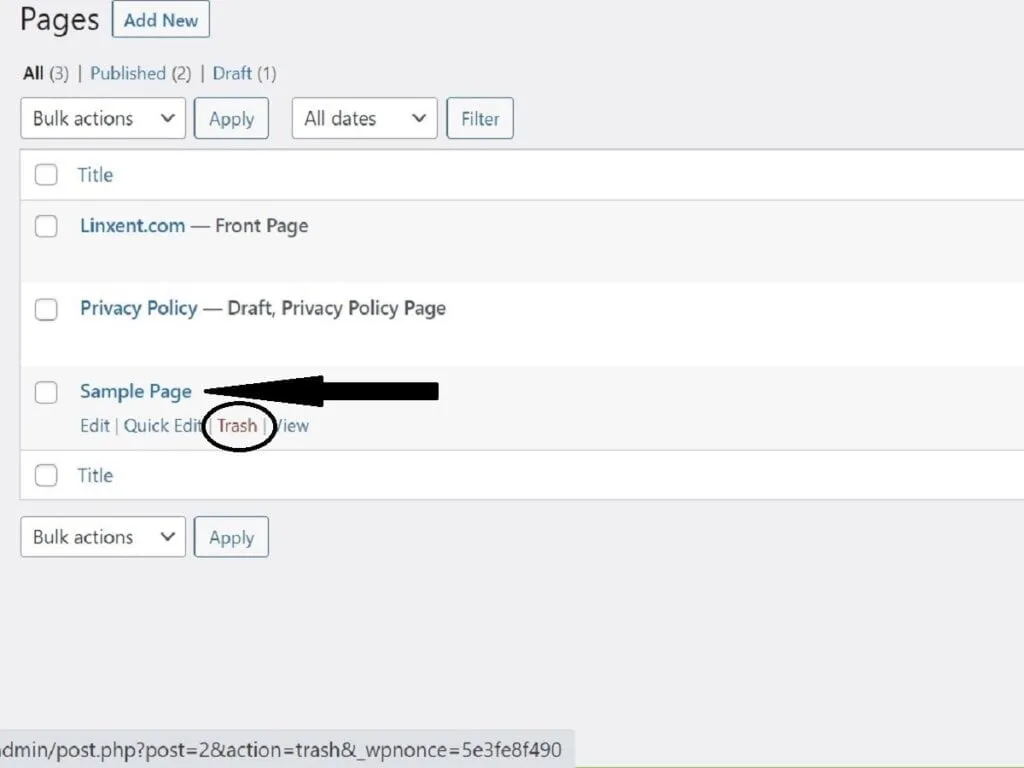step6i after homepage page created and designated for home delete the default sample page step6i after homepage page created and designated for home delete the default sample page